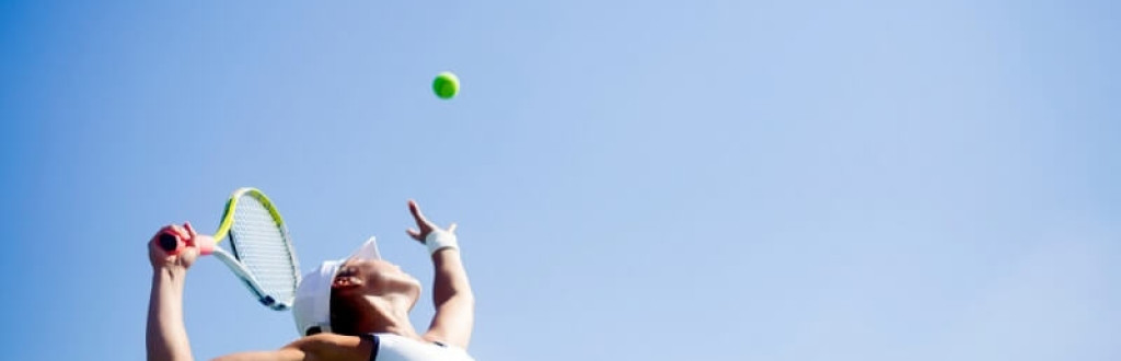 beautiful women tennis player going to serve the ball